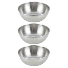 Lot de 3 plats Ă sauce en acier inoxydable, bols Ă trempette, plats Ă assaisonnement ronds, soucoupes,