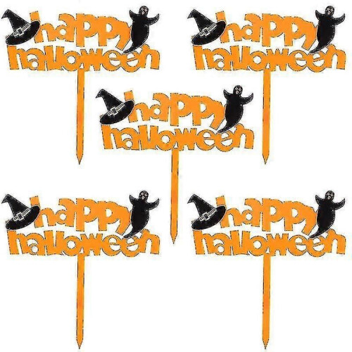 Lot de 5 décorations de cupcakes en forme de chapeau de sorcière pour Halloween