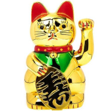 Statue de chat porte-bonheur au bras ondulant, sculpture de chat porte-bonheur, décoration, sans batterie