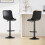 MCC Set of 2 Height Adjustable Kitchen BarStool with Footrest Stefan BLACK 2