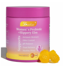 Feminine Probiotics Gummies- All in One Solution with Slippery Elm and Prebiotics&Lactobacillus Probiotic Blend for Women's pH Balance and Dryness