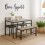URBN Living (Oak) 4-Piece Wooden Dining Set with Metal Frame Table, 2 Chairs & Bench 3