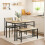 URBN Living (Oak) 4-Piece Wooden Dining Set with Metal Frame Table, 2 Chairs & Bench 4