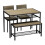 URBN Living (Oak) 4-Piece Wooden Dining Set with Metal Frame Table, 2 Chairs & Bench 6