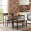 URBN Living (Rustic Brown) 4-Piece Wooden Dining Set with Metal Frame Table, 2 Chairs & Bench 1