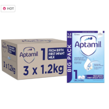 Aptamil 1 First Baby Milk Powder, From Birth, 1.2K (Pack of 3)