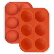 2 stampi da forno in silicone con 8 fori, stampi da forno in silicone cavi, fai da te, pasticceria (rosso,