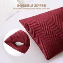 (Embossed Cushion Cover Pair, Red) 3 &amp; 4 Seater Elastic Sofa Slip Cover &amp; Embossed Cushion Cover Pair