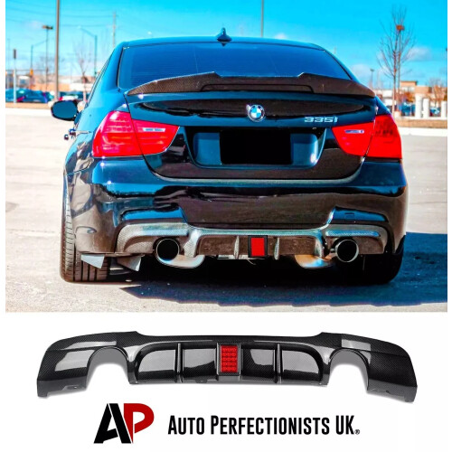 For BMW 3 Series 335i Style E90 E91 M Sport Rear Valance Diffuser + LED