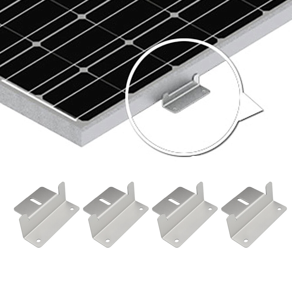 4Pcs Solar Panel Z Brackets Aluminum Alloy Photovoltaic Panel Mounting Bracket Screw Kit For Rv Trailer Boat 4941317089615