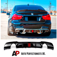For BMW 3 Series 335i Style E90 E91 M Sport Rear Valance Diffuser W/ LED