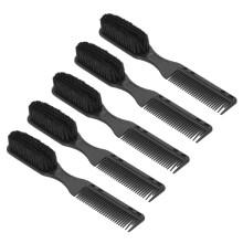 5 Pcs Dual Head Men Oil Hair Brush Ergonomic Handle Hair Beard Styling Comb Hair Salon Shave Brush