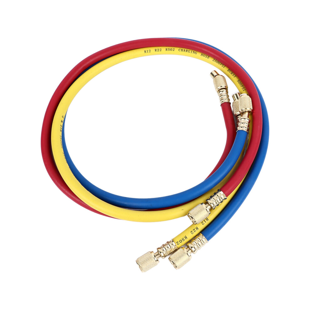 Ac Charging Hose Tube Hvac Air Condition Refrigerant Manifold Set For R22 Refrigeration Tri Color 0.9Meter 4101317117743