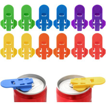 12Pcs Plastic Easy Can Opener, Leakproof Can Top Ring Pull Opener Tool for Coke, Beer, Drinks, Soda