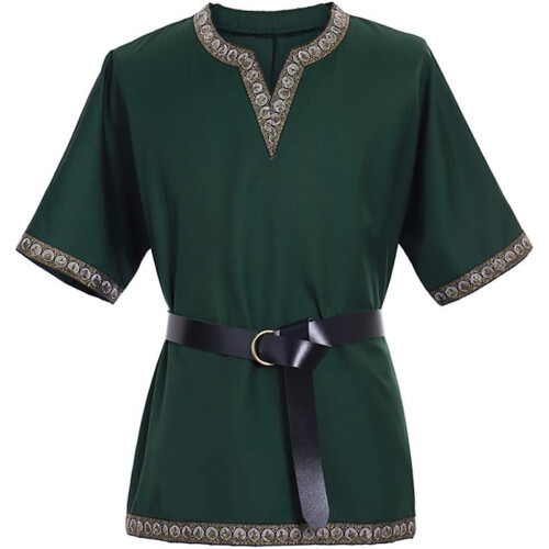 (Green, S) Men's Medieval Renaissance Pirate Viking LARP Costume Tunic ...