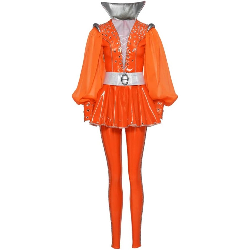 (Orange, L) Womens Mamma Mia Cosplay Jumpsuit 1970s Dancing Disco Costume-image-OPC-PHRZWVR-NEW