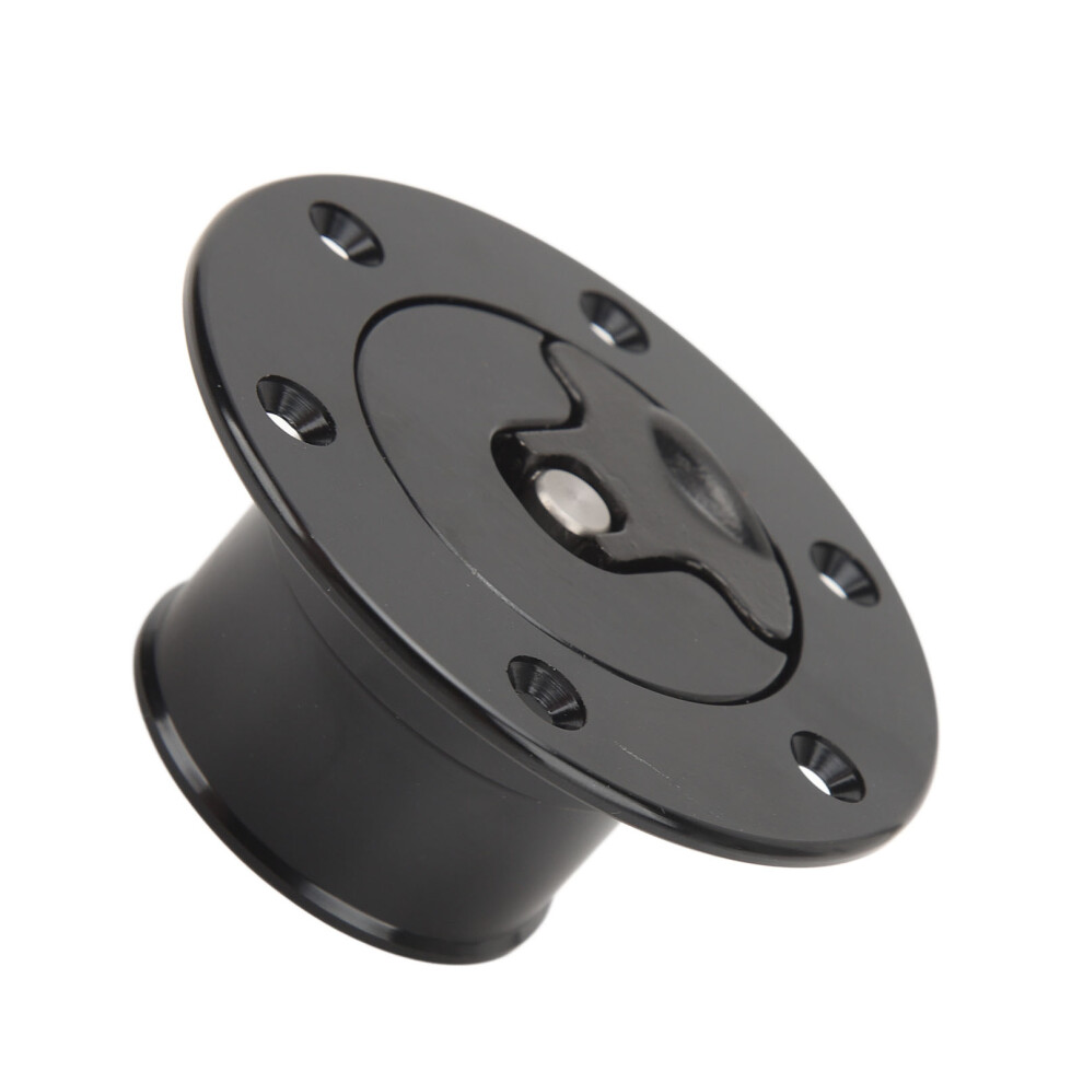 Fuel Cell Surge Tank Cap Billet Aluminum 39Mm Id Flush Mounting 6 Bolts Open Type Universal For Car Black 3461317206207