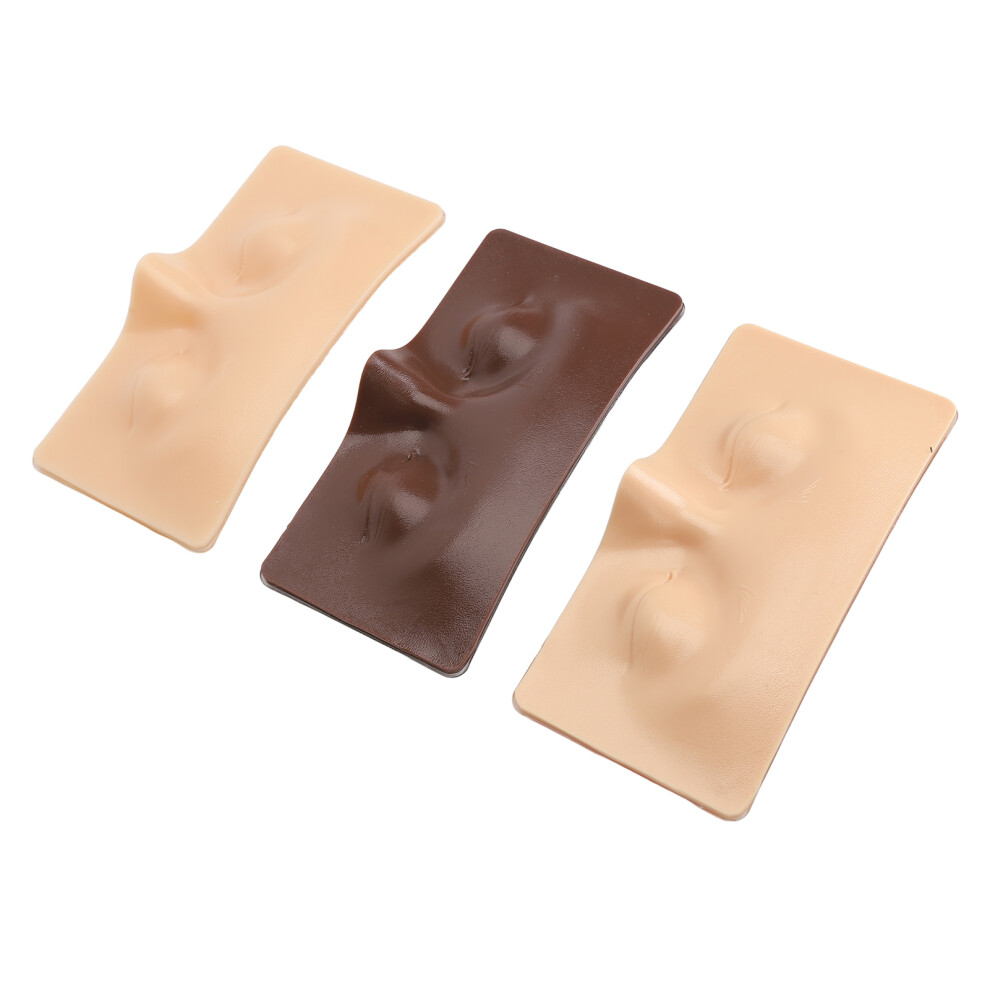 White/Yellow/Black 3Pcs Eye Makeup Practice Board Closing Eyes Reusable Silicone Mannequin Face Board For Beginners