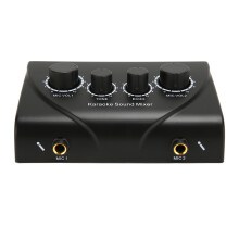 Karaoke Sound Mixer Professional Plug and Play 2 Mic Microphone Pre Amplifier for Home Theatre System 100‑240V US Plug