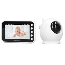 Baby Monitor 360 Degree Rotation 4.3inch LCD Screen 8 Lullabies Infrared Night Vision Two Way Talk Baby Camera 100‑240V US Plug