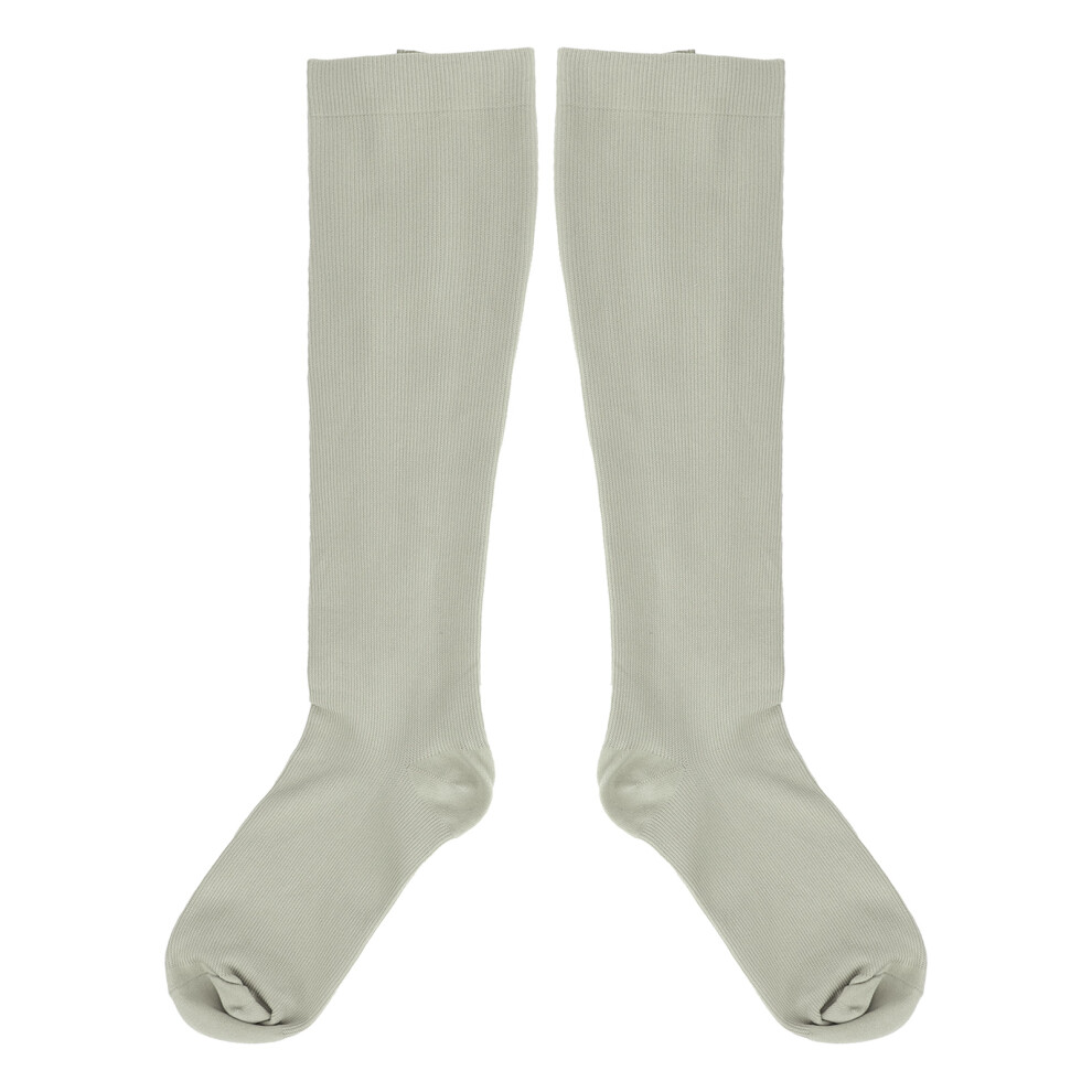 Gray 1 Pair 15Â20Mmhg Closed Toe Zipper Compression Socks Women Knee High Compression Stockings Xxl