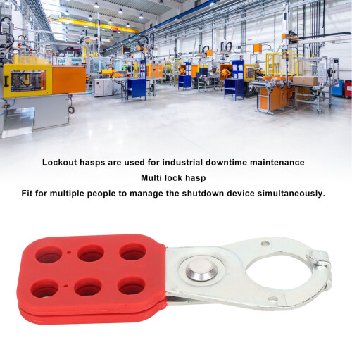 Lockout-Hasp 6-Loch isoliert Rot/Silber 2