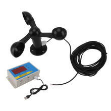 Tower Crane Anemometer Wind Speed Alarm USB 3 Fan Blades Accurate Aluminium Alloy Power Failure Memory Wind Anemometer 220V
