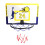 Mini Basketballkorb PC - Mini Gelb-Blau schwarzer Rahmen 16