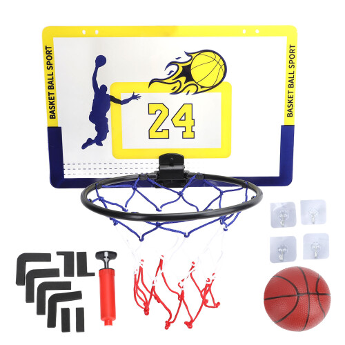Mini Basketballkorb PC - Mini Gelb-Blau schwarzer Rahmen 1