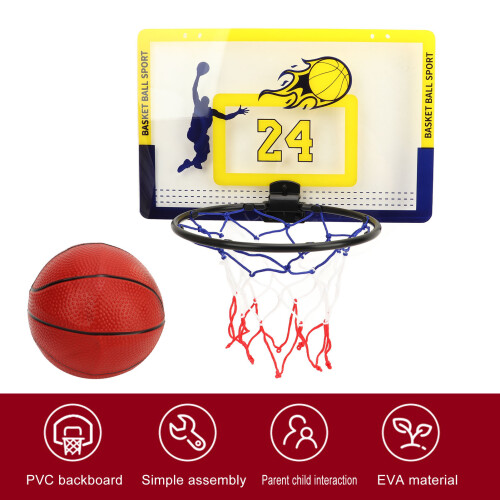 Mini Basketballkorb PC - Mini Gelb-Blau schwarzer Rahmen 2