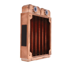Water Cooling Radiator Red Copper 7mm Round Pipe G1/4 Thread Liquid Heat Exchanger for Computer