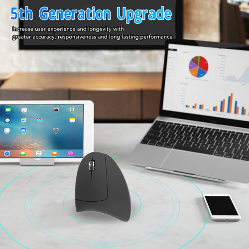 Vertikale kabellose USB-Maus ergonomisch ABS 2xAAA 2