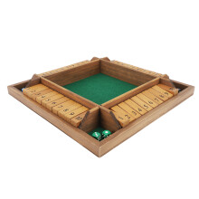 Shut The Box Brettspiel Kiefernholz 8 Würfel 35x35cm