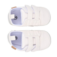 Weiße PU-Leder Babyschuhe zum Laufen 3 13cm/5.1in
