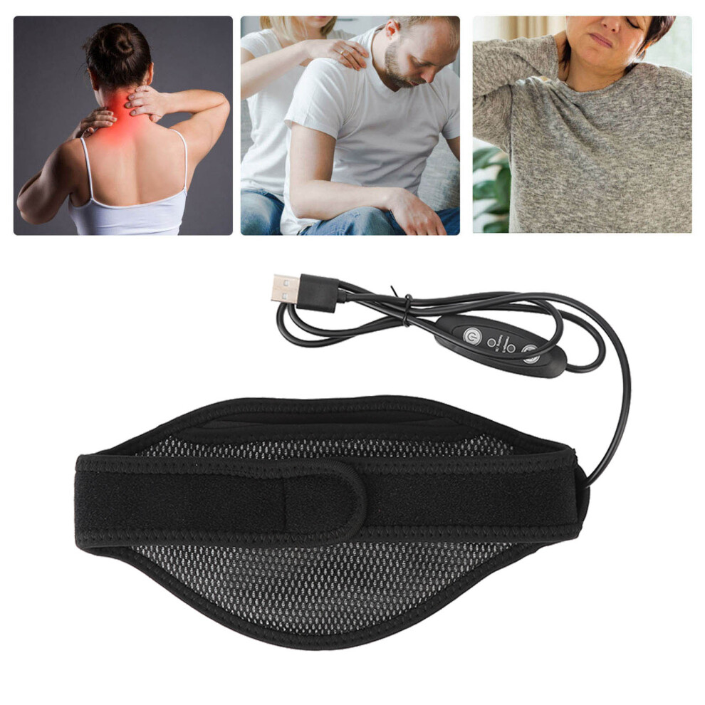 Heating Neck Massager 5 Gear Vibration Massage Washable USB Heated Neck Wrap for Home Use Office Work