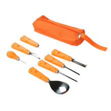 7pcs Halloween Pumpkin Carving Set Multipurpose Stainless Steel Pumpkin Carving Tool with Storage Bag for Lantern Decor
