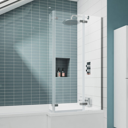 L-Shaped Hinged Bath Screen - V-ERSBS0