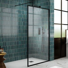 700mm Full Outer Frame Wetroom Screen - Black - V-WETFRBB1814