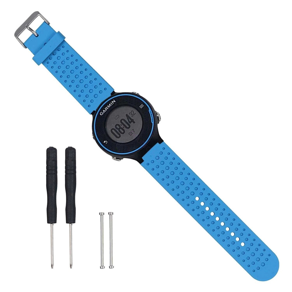 (Blue) Rubber Watch Band Strap For Garmin Forerunner 220/230/235/620/630/735Xt Hot Blue