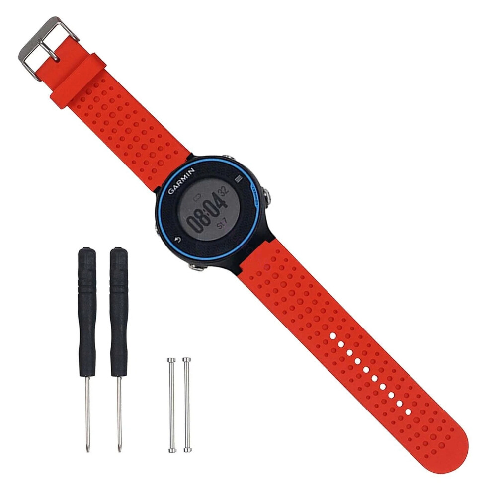 (Red) Rubber Watch Band Strap For Garmin Forerunner 220/230/235/620/630/735Xt Hot Red 6963793866946