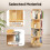 4 Tier Rotating Bookshelf Floor-Standing 360 Revolving Corner Bookcase 4