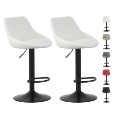 (CREAM) Set of 2 Height Adjustable Kitchen Bar Stool Breakfast Chairs with Footrest Stanley