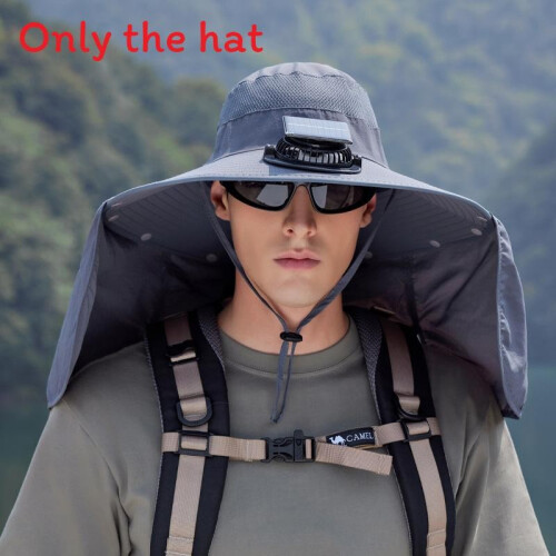 Chapeau Solaire à Ventilateurs – Large Bord, UV, Pour Randonnée Camping Pêche