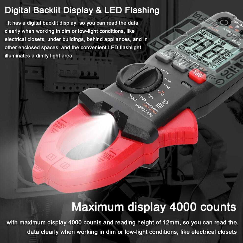 Digital Clamp Meter Multifunction 600V Voltmeter Tester Amp Volt Meter Ncv Test Current Resistance Diodes Continuity Measurement Device 3251317398787