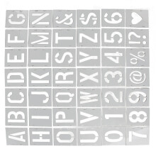 42-teiliges Alphabet-Schablonen-Set für Sprayfarben, Malen, DIY Heimdekorationen
