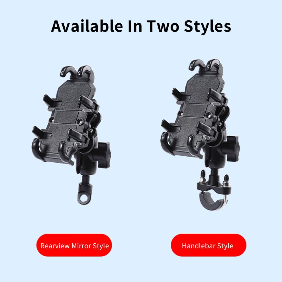 Motorcycle Phone Mount, 360 Rotatable Adjustable Bike Phone Holder Motorcycle Rearview Mirror Phone Bracket For 4''-6.7'' Phones 7651317413019