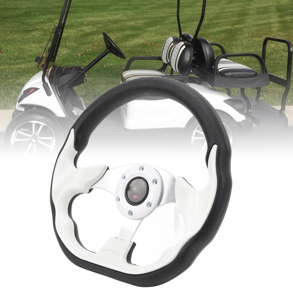 12.5 Inch Golf Cart Steering Wheel Universal 6 Holes Steering Wheel Replacement For EâZâGo Txt & Rxv White 7611317430249