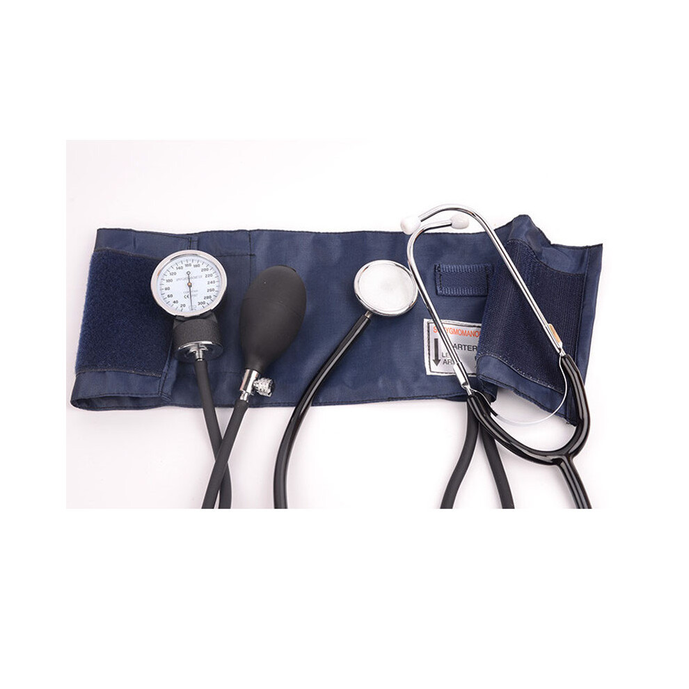 Manual Aneroid Sphygmomanometer Arm Blood Pressure Monitor Kit with Stethoscope, Dial Gauge and 13-17 in Cuff