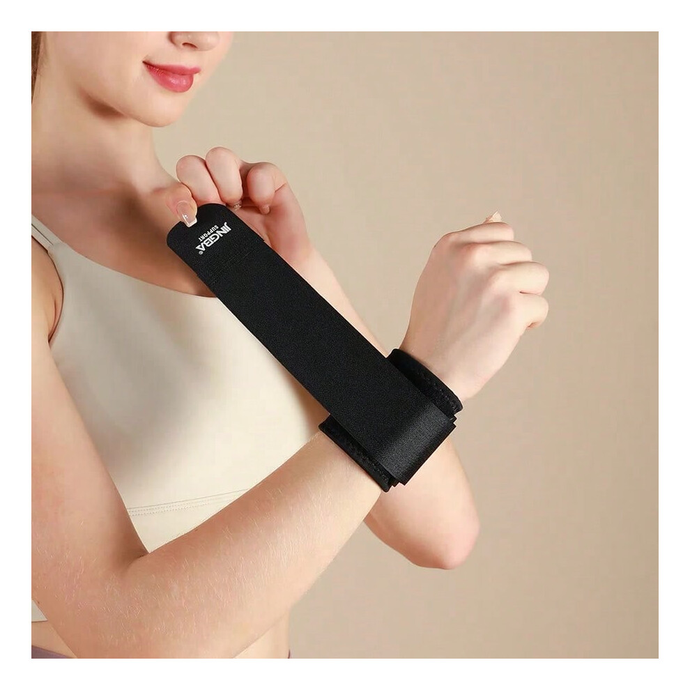 (Black, One Size) 1 Piece Adjustable Lightweight Wrist Support for Weightlifting Squat Kettlebell