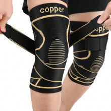 (XL(75-90kg)) Copper Knee Braces with Strap for Knee Pain Women and Men, Joint Pain Relief, Knee Support for Working, Running, Weightlifting